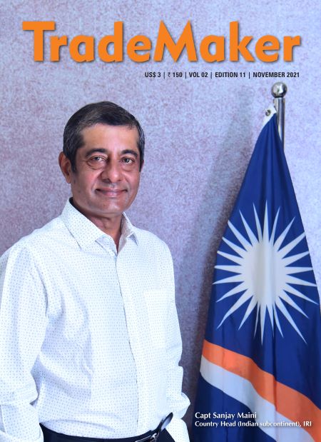 Captain Sanjay Maini on the cover of the November 2021 edition of TradeMaker Magazine